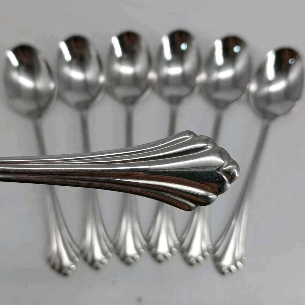 7X Tbsp Oneida Bancroft Table Spoons Glossy Stainless Steel Flatware